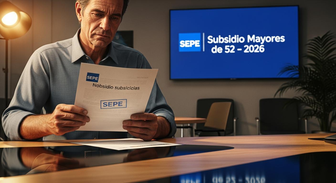 Cambio clave en el subsidio para mayores de 52 años: esto es lo que el SEPE aplicará en 2026