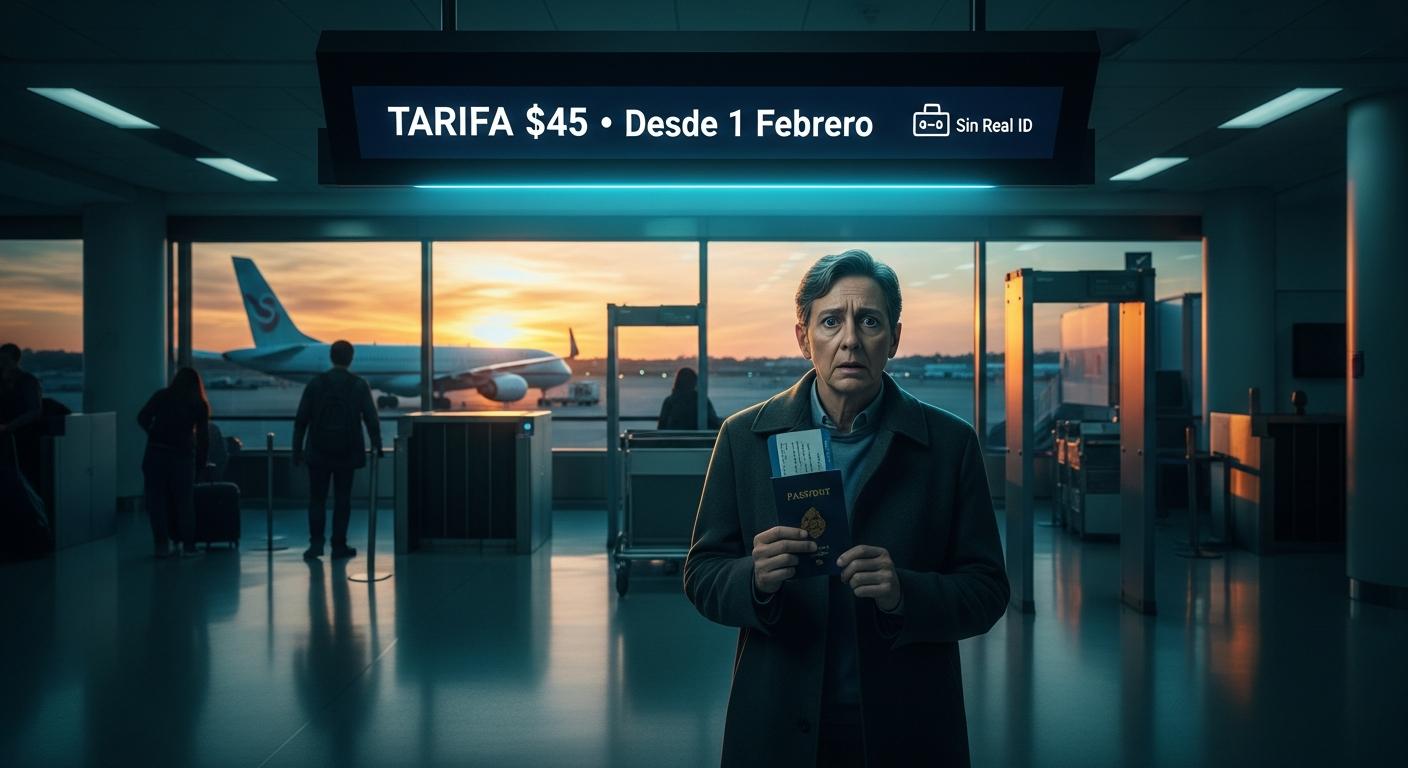 Tarifa de $45 desde el 1 de febrero: lo que debes saber si viajas sin Real ID en EE. UU.
