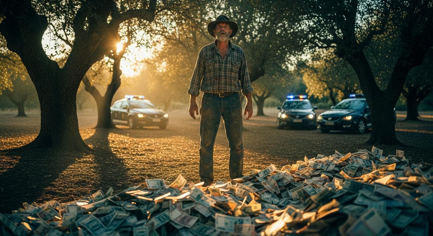 Un agricultor halla una montaña de billetes al limpiar su finca: lo que pasó cuando llegó la Policía sorprende a todos