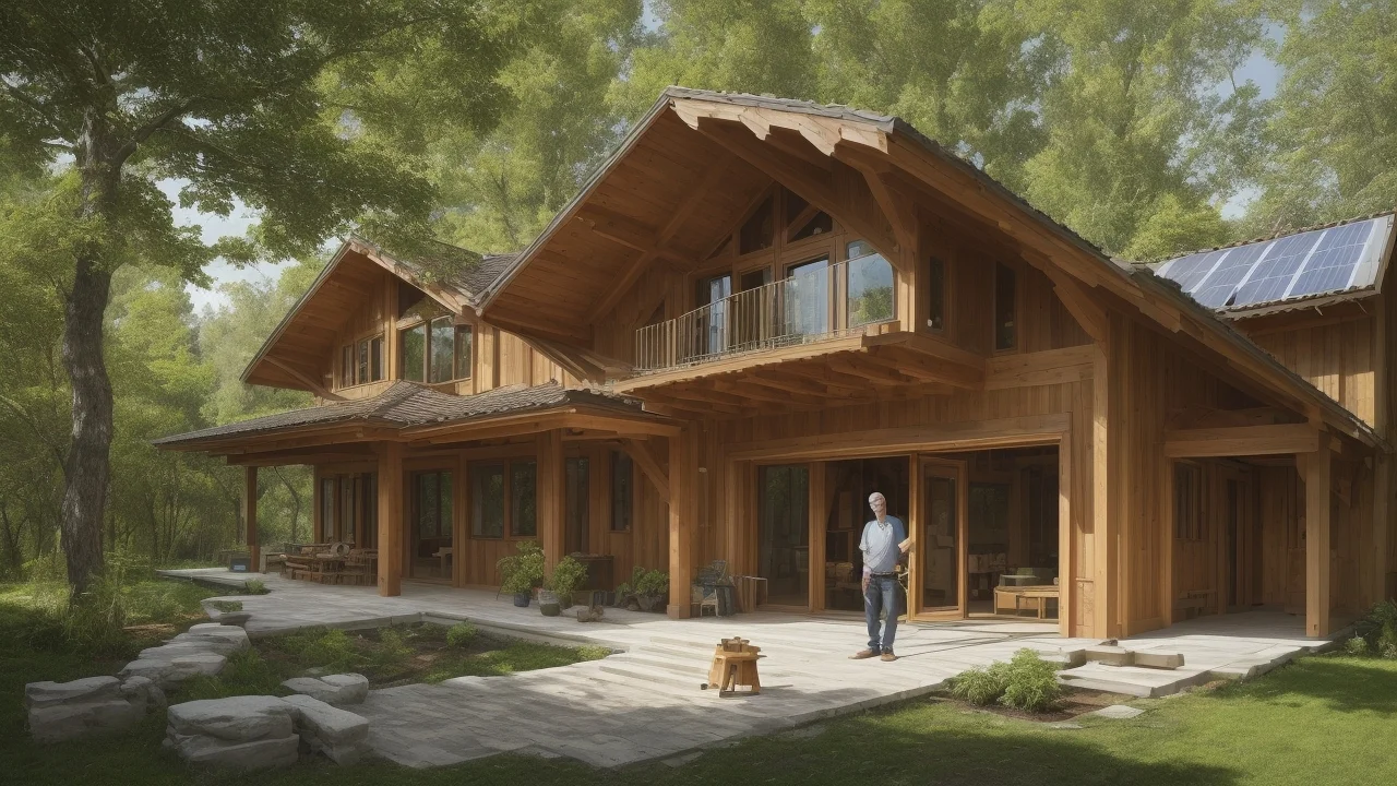 Este hombre con una sola mano creó una casa ecológica de madera que resiste cualquier clima