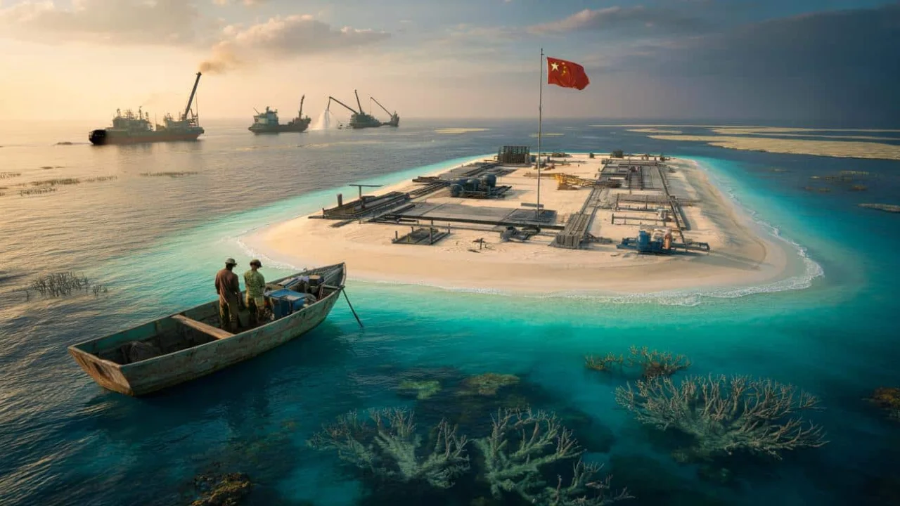 China’s artificial islands now control key shipping routes after 12 years of secret ocean engineering
