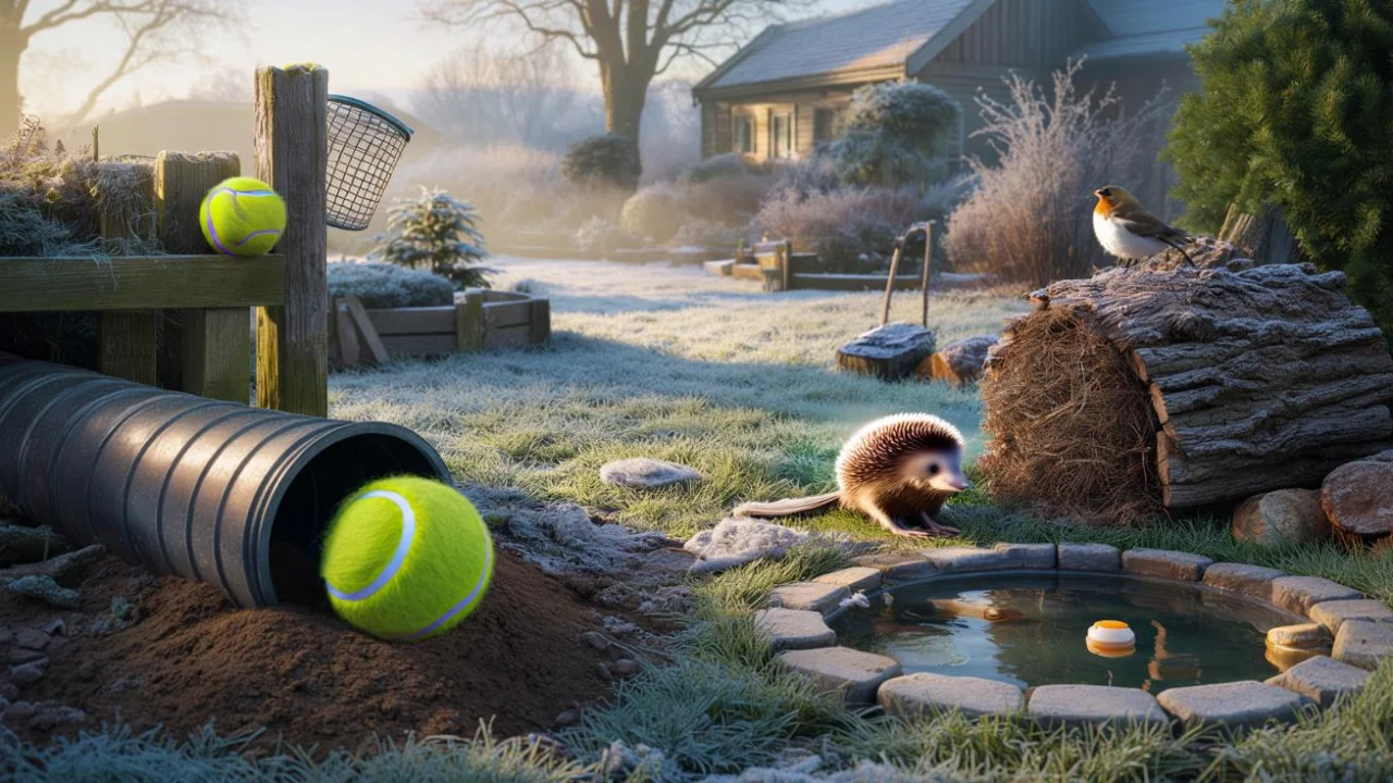 Gardener’s weird tennis ball trick is saving hedgehogs and birds from winter’s deadliest threat
