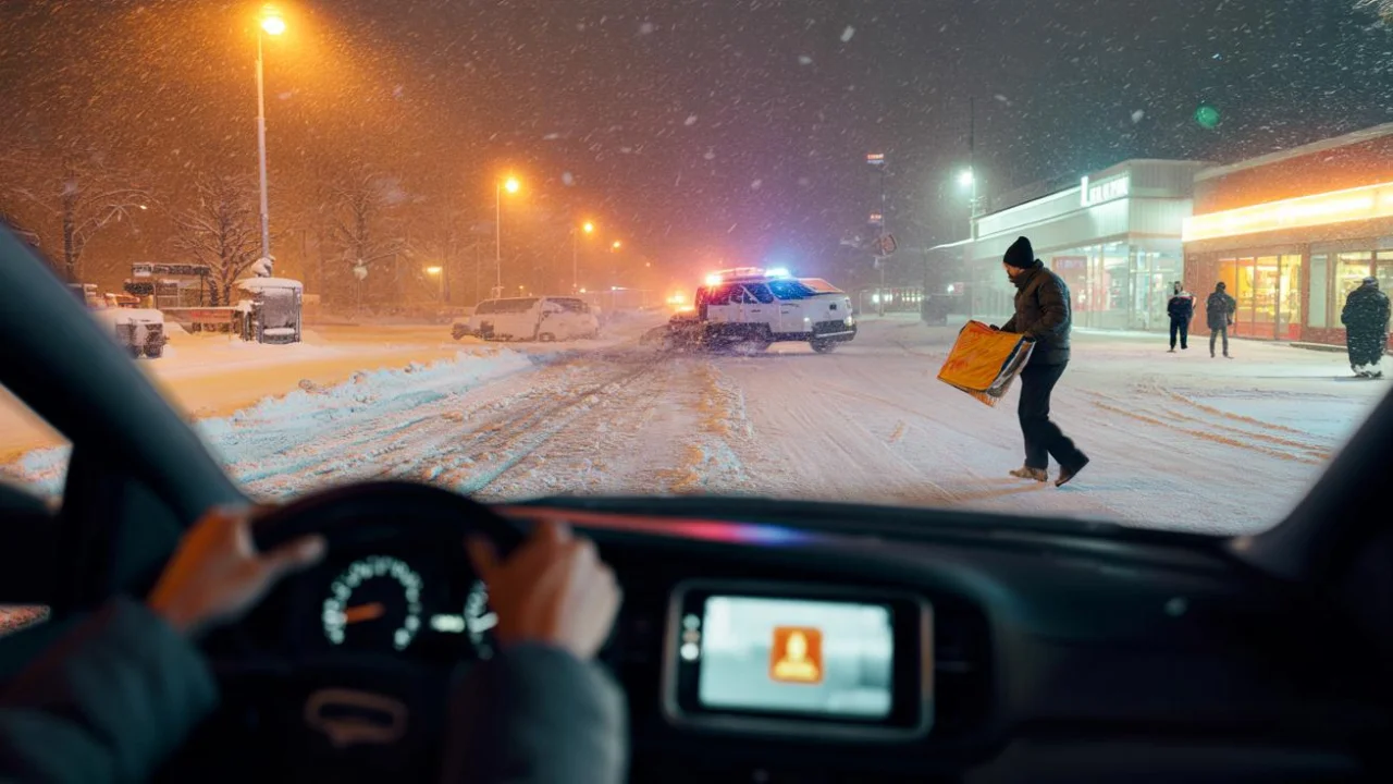 Heavy snow tonight splits town as authorities plead “stay home” while bosses demand workers show up