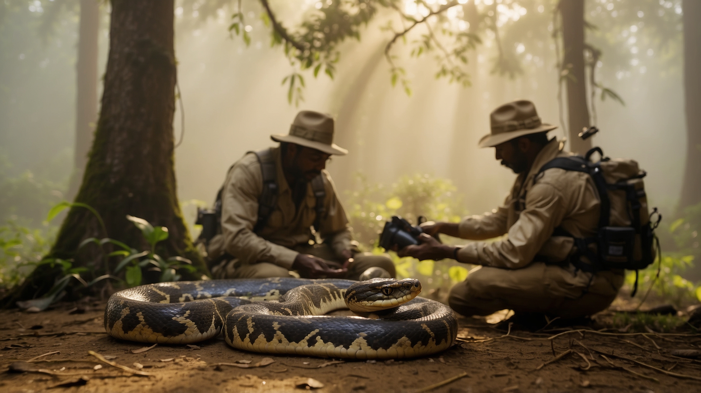 Herpetologists confirm an exceptionally large African python during a certified field expedition
