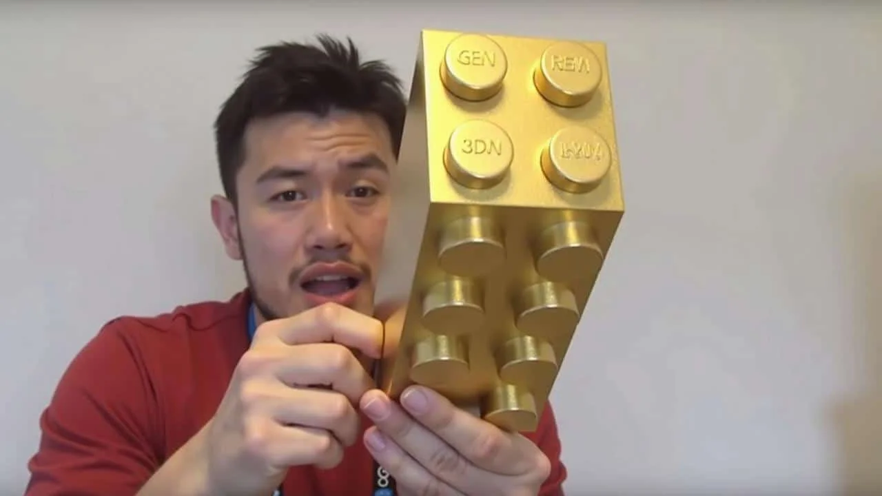 LEGO employee receives actual golden LEGO brick for work anniversary and fans are losing their minds