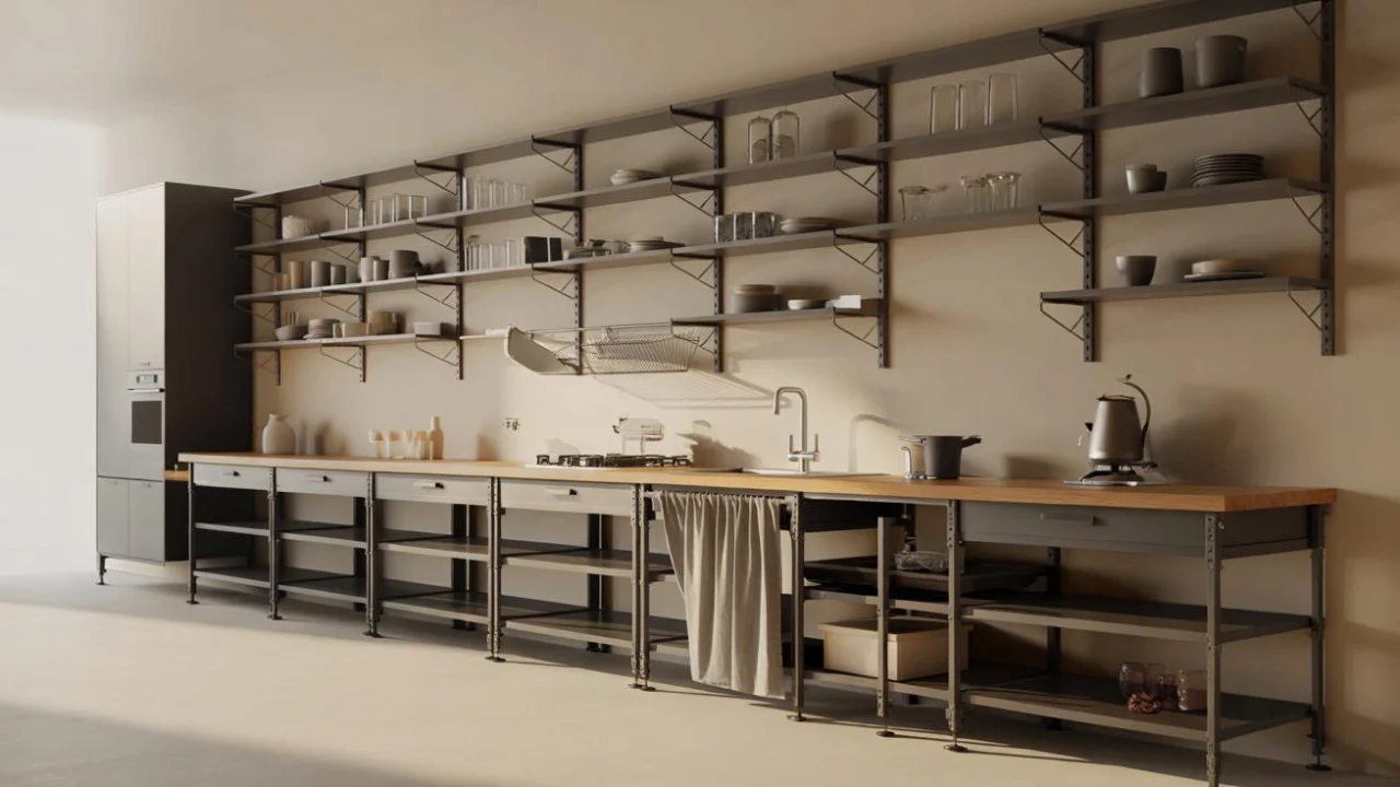 Open metal shelving is quietly replacing kitchen cabinets in homes across the country—here’s why