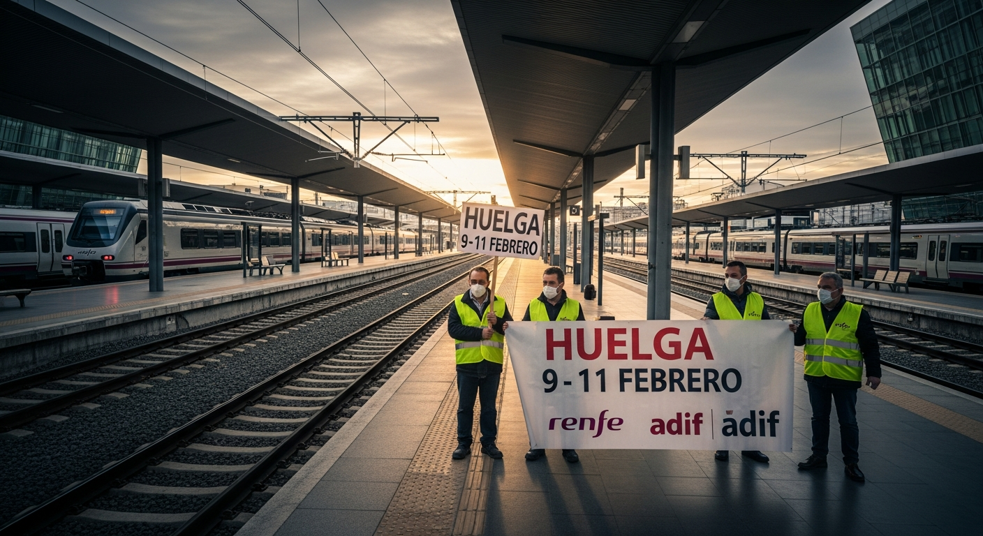 Renfe y Adif mantienen la huelga del 9 al 11 de febrero pese al puente