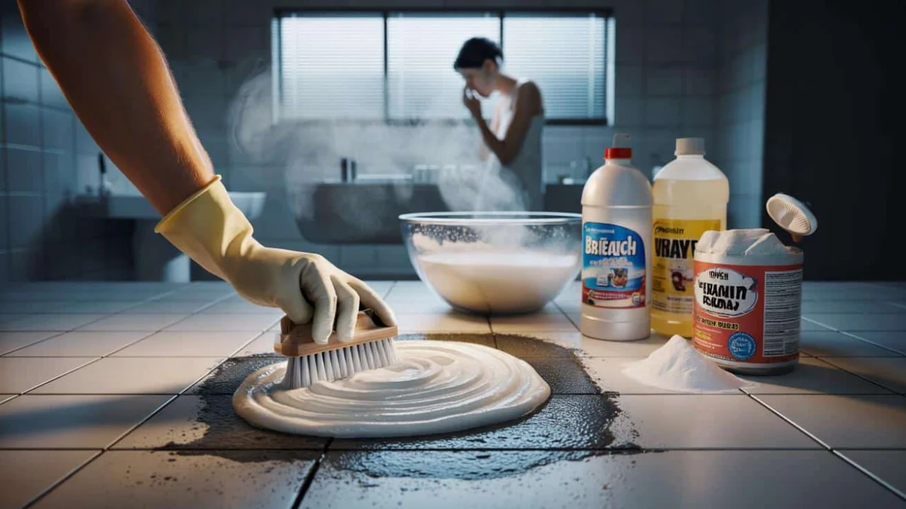 This grout cleaning mixture works in 15 minutes but doctors say the fumes could harm your lungs