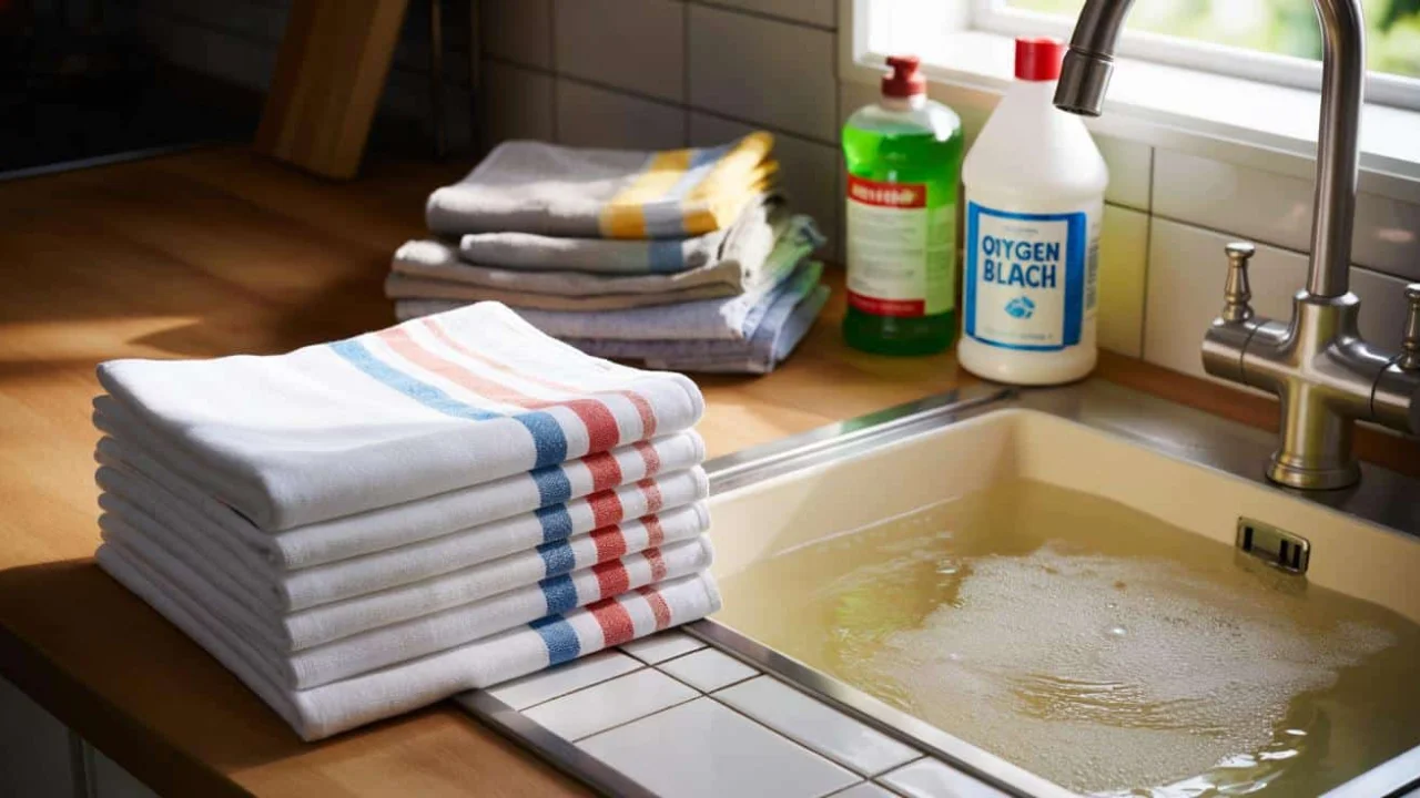 This neighbor’s weird trick makes kitchen towels white again without baking soda